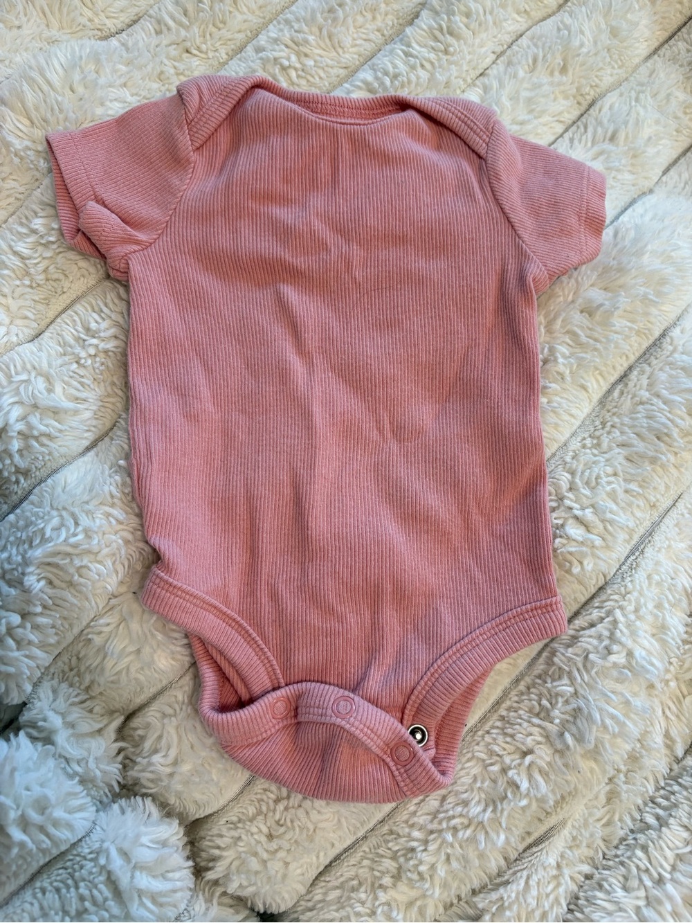 7/$30 Little Planet Classic Ribbed Baby One-Piece Bodysuit in Dusty Rose